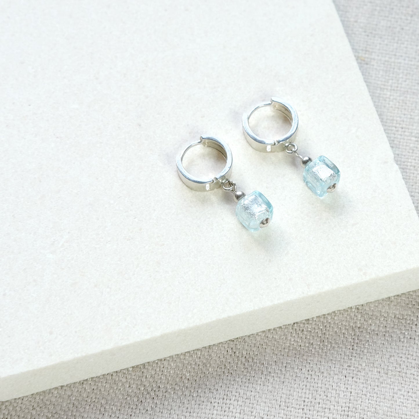 Azure Huggie Earrings - Sterling Silver
