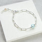 Azure Paperclip Bracelet - Sterling Silver