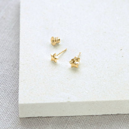 Sun Rock and Star Dangle Two-Piece Earrings - Gold vermeil